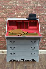 Quirky Upcycled Painted Furniture Hand Painted Bureau In Annie Sloan Emperor Silk French Linen Chalk Pa Painted Furniture Painted Bureau Recycled Furniture