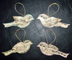 Bird Christmas Tree Ornaments Bird Sheet Music Christmas Tree Ornaments Diy Christmas Tree Ornaments Music Ornaments Sheet Music Ornaments