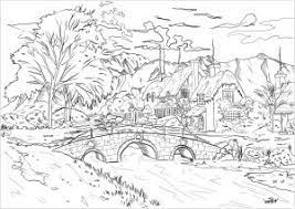 Colorful pictures colorful art coloring pages enchanted forest artwork color art drawings art projects. Landscapes Coloring Pages For Adults