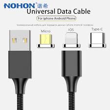 Nohon Led Magnetic Charging Sync Data Cable Lighting For Iphone X 7 8 6 Micro Usb Type C For Samsung Xiaomi 4 X Charge Cables 1m The Icase Shop