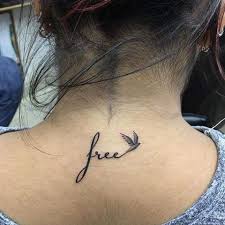 There are a lot of designs that can be used. Bird With Word Free Tattoo Styleoholic Back Of Neck Tattoo Neck Tattoos Women Small Neck Tattoos