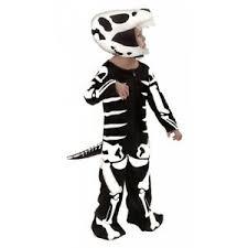 Details About Dinosaur Costume Kids T Rex Skeleton Fossil Halloween Fancy Dress