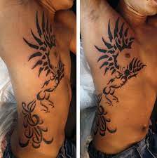Creative Mens Full Rib Cage Side Phoenix Black Ink Tattoo Design Ideas Phoenix Tattoo Design Phoenix Tattoo Tattoo Designs Men