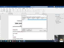 Cara Mudah Kirim Email Dengan Mail Merge Di Microsoft Word 2016 Youtube