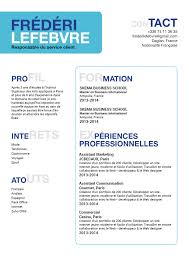 Convenable De Jolies Couleurs Pour Un Cv Tres Clair Modele Cv Exemple Cv Modele De Cv Moderne