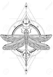 Sacred geometry symbols are known as ancient shapes and patterns that are believed to represent all living things. Dragonfly Over Sacred Geometry Sign Isolated Vector Illustration Royalty Free Cliparts Vectors And Stock Illustration Image 141189480