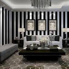 Black And White Striped Wallpaper Living Room Black And White Striped Walls Make Any Room Attractive In 2020 Black And Silver Living Room Silver Living Room Black And White Living Room