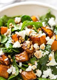 Roast Pumpkin Spinach And Feta Salad Recipetin Eats