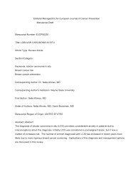 Cervical carcinoma in situ means that the cells are cancerous, and that they have not moved out of the location from where they originated. so literally, carcinoma in situ is a cancer that's still in its original place — and is at its most curable form. Pdf Lobular Carcinoma In Situ