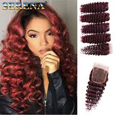 Dhgate.com provide a large selection of promotional 1b 99j human hair weave on sale at cheap price and excellent crafts. Brazilian 99j Human Hair Weaves 100 Human Hair Extensions Deep Wave Deep Curly Wine Red 4 Bundles Burgundy Hair With Closure Weaves Closure Buy At The Price Of 115 27 In Dhgate Com Imall Com