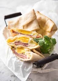 If you're using leftover meat, you'll be able to whip up this lunch in about 10 minutes flat. No Washing Up Ham Egg Cheese Pockets Recipetin Eats