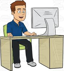 Download the perfect person on computer pictures. Cartoon Man Working On Computer Clipart