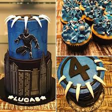 Black panther theme party decorations for children and adults birthday parties Giving A Wakanda Forever Salute To Lucas On His 4th Birthday With This Black Panther Themed Two Tier And Mat Birthday Theme Birthday Superhero Birthday Party