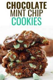 Decadent Double Chocolate Mint Chip Cookies The Best Chocolate Mint Cookies These Are Th Mint Chip Cookies Mint Chocolate Chip Cookies Chocolate Mint Cookies