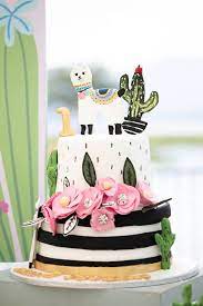 Fiesta birthday party done with paper cacti, colorful banners and garlands and a fringed paper tablecloth. Kara S Party Ideas Colorful Llama And Cactus Birthday Party Kara S Party Ideas
