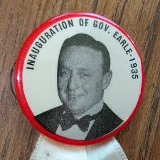 PA Governor George Earle inauguration pin ribbon button Blair Co 1935 Nice! 