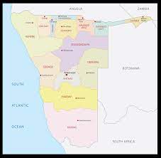 Namibia is bordered by the atlanitc ocean, angola to the north, zambia and botswana to the east, and south africa to the south. Namibia Maps Facts World Atlas