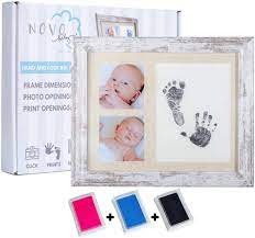Buy Baby Footprint Handprint Photo Frame Kit Includes Ink Pads 3 Pink Blue Black Perfect Baby Shower Gift For Boy Girl Newborn Keepsake Frame Foot Hand