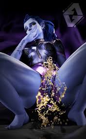Widowmaker melting her bodysuit with her caustic piss (VGAnimated)  [Overwatch] (2400x3840) : rrule34