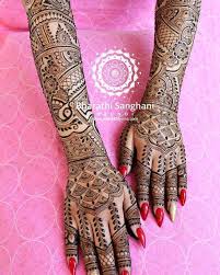Bharathi Sanghani Mehndi On Instagram Fully Covered Bridalhenna For The Beautiful Simran Arora Simran Had Henna Till Just Above Her Henna Mehndi Hand Henna