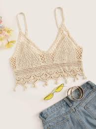 Hollow Out Crochet Crop Cami Top Sponsored Ad Crochet Hollow Crop Bohem Tig Desenleri Yazlik Giysiler Krose