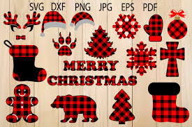 Long christmas border of red and black buffalo plaid bow and ribbon. Christmas Buffalo Plaid Designs Buffalo Plaid Clipart 380933 Cut Files Design Bundles