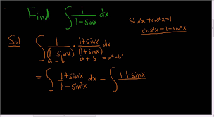Indefinite Integral Of 1 1 Sin X Maths Exam Math Videos Calculus