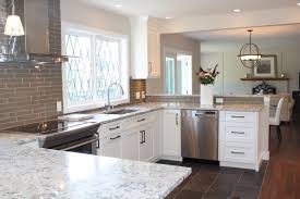 Snow White Quartz Countertop On Painted White Cabinets North Vancouver Kitchen Renovation White Granite Countertops Kitchen Design Decor White Ice Granite