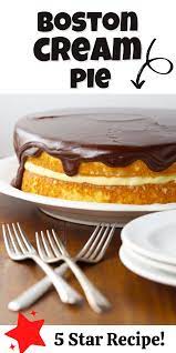 Boston Cream Pie Birthday Cake Recipe In 2021 Dessert Appetizers Easy Cream Pie Cookies Recipes Chocolate Chip