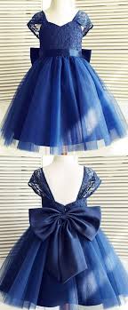 Bohoprom A Line Flower Girl Dresses Navy Blue Flower Girl Dresses Blue Little Girl Dre Toddler Flower Girl Dresses Flower Girl Dress Lace Little Girl Dresses