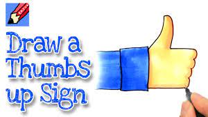 Draw an s shaped curve at the center of the page. How To Draw A Facebook Type Thumbs Up Sign Real Easy Youtube