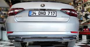 netron tuning garage instagram da paylasimda bulundu skoda superb krom egzoz cercevesi krom tampon citasi amerikan cizilmez garantili cam film
