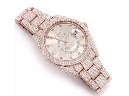 Custom iced out rolex 18k gold/ss datejust roman wrist watch $17500.0. Icebox Rolex Sky Dweller Plain 18k