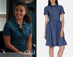 Jane The Virgin Season 2 Episode 19 Jane S Chambray Shirtdress Shop Your Tv Chambray Shirt Dress Shirt Dress Work Outfits Women