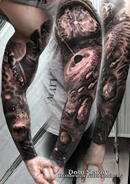 Space Sleeve Tattoo By Dobi Slavov Space Tattoo Sleeve Tattoo Sleeve Designs Galaxy Tattoo Sleeve