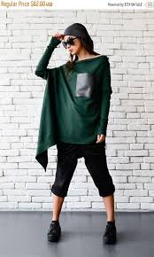Green Maxi Tunic Extravagant Loose Top Long Sleeve Oversize Etsy Green Maxi Long Tunic Tops Long Tops