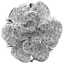 We hand deliver to most miami areas. Chanel Large Camelia Flower Diamond Gold Ring For Sale At 1stdibs