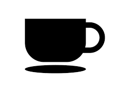 Black Flat Coffee Cup Vector Icon Cafe Cantinho Cantinho Do Cafe