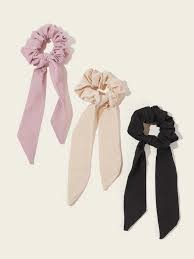 Draw out the pattern for the scarf. 3pcs Bow Knot Decor Scrunchie Scarf Shein Eur