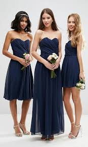 Navy Blue Bridesmaid Dresses Short Long And Midi Length Strapless Navy Blue Dresses For Wedding Bridesmaids Dresses Blue Pretty Bridesmaid Dresses Bridesmaid