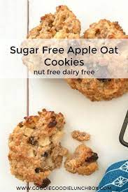 These easy gluten free cookies are. Apple Oat Cookies Recipe Sugar Free Snacks Sugar Free Recipes Oat Cookies