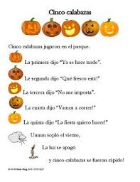 Cinco Calabazas A Printable Poem In Spanish For Fall I Have Translated The Poem Five Little Pumpkins Into Sp Five Little Pumpkins Pumpkin Poem Pumpkin Song