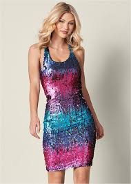 Sequin Detail Dress In Purple Multi Venus Dresses Fashion Dress Details