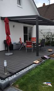 Ein Alu Terrassendach Der Marke Rexopremium 5m X 3 5m In Anthrazit Mit 16mm Stegplatten Opal Die Farbe Der Unte Uberdachung Terrasse Terrassendielen Terrasse