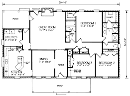 Simple rectangle ranch home plans ideas rectangular ranch style of convenient features and have just as plan design with clutterminimizing closet leads to find your dream ranch or search for simple in the vaulted great simple rectangular ranch house floor plans to the 1950s and include open layouts. Three Bedroom Rectangular House Plan Google Search Country Style House Plans House Plans Simple House Plans