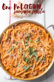 Instead, this pasta sauce is just four ingredients: One Pot Creamy Sausage Pasta With Recipe Video Smells Like Home