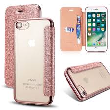 Clear Back Leather Flip Case Silicone Cover Wallet For Apple Iphone 8 8 Plus Creatvalu Iphone Iphone Wallet Case Rose Gold Iphone