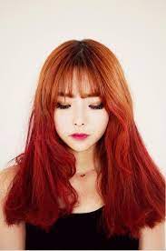 Beautiful Korean Hair Red Ombre Korean Hair Color Hair Styles Asian Hair Ombre