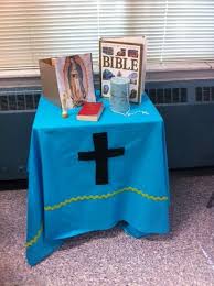 Children S Prayer Table Classroom Prayer Christian Classroom Teaching Classroom Decor