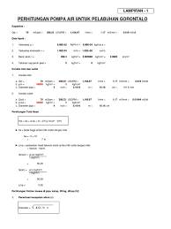 Gambar contoh soal 2.3 penyelesaian: Perhitungan Head Dan Spesifikasi Pompa